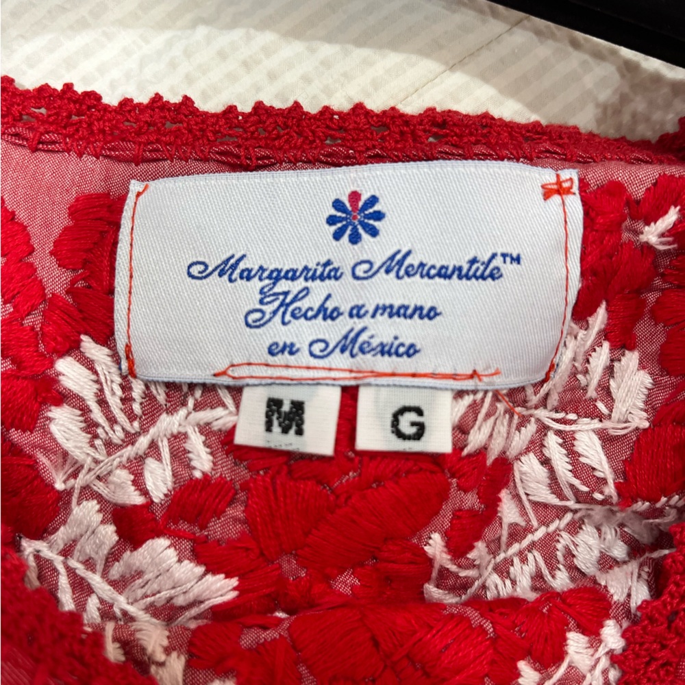 Chic Red Embroidered Mini Dress - Picture 3 of 4